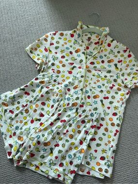 Roller Rabbit White Fruit & Emoji Short Sleeve Pajama Set